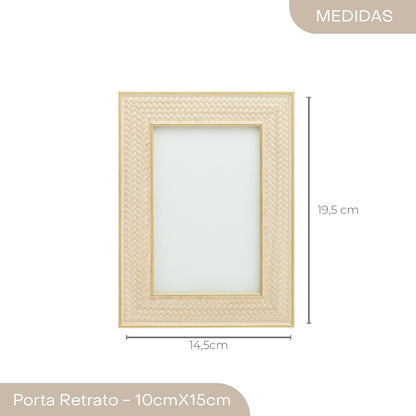 LYOR - Porta-Retrato de MDF Texturizado 10cm x 15cm