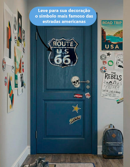 Placa Decorativa Stop Old Aparência Quadro para Decoração Tema Trânsito