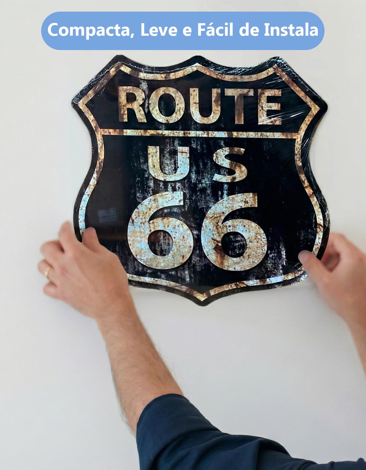 Placa Decorativa Stop Old Aparência Quadro para Decoração Tema Trânsito