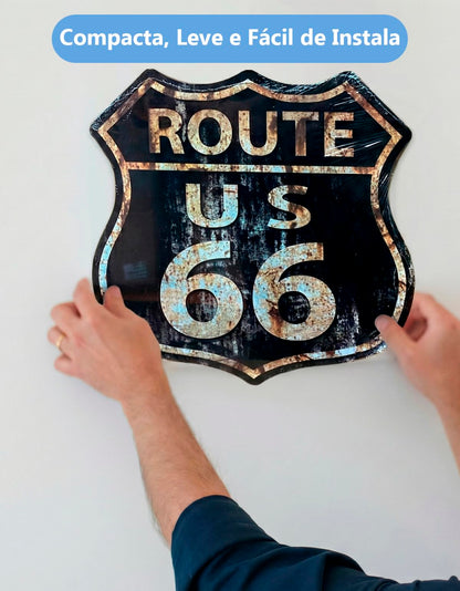 Placa Decorativa Stop Old Aparência Quadro para Decoração Tema Trânsito