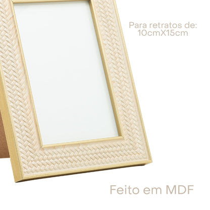 LYOR - Porta-Retrato de MDF Texturizado 10cm x 15cm